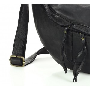 Leder Gürteltasche Schwarz für Damen XXL mit Reißverschluss